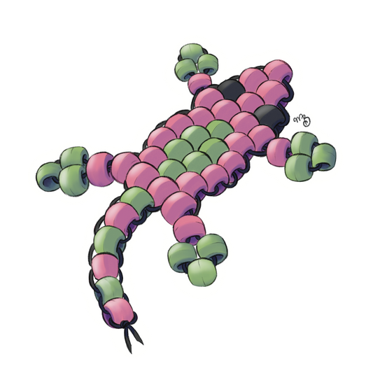 Pony Bead Lizard Sticker